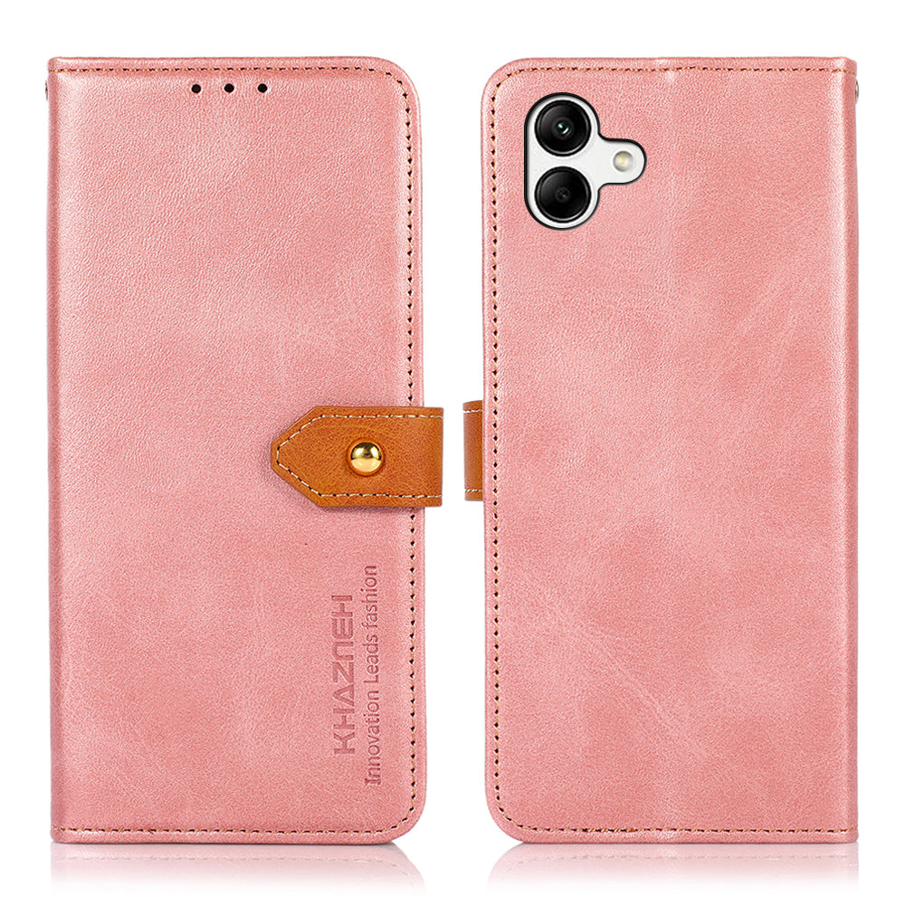 KHAZNEH Pro Samsung Galaxy F14 5G Kožená peněženka Pouzdro na telefon Stánek s texturou hovězí kůže Kryt na telefon KHAZNEH Pro Samsung Galaxy F14 5G Kožená peněženka Pouzdro na telefon Stánek s texturou hovězí kůže Kryt na telefon